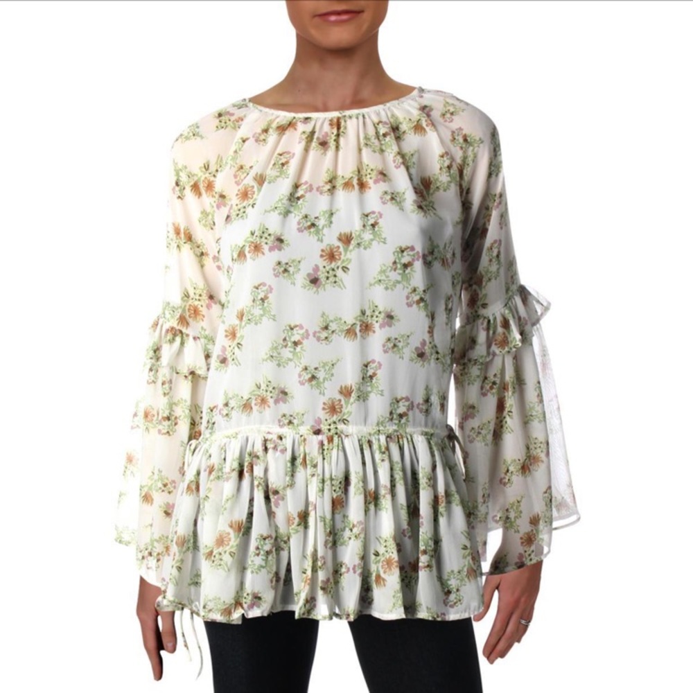 Walter Baker Womens Pam Chiffon Gathered Blouse